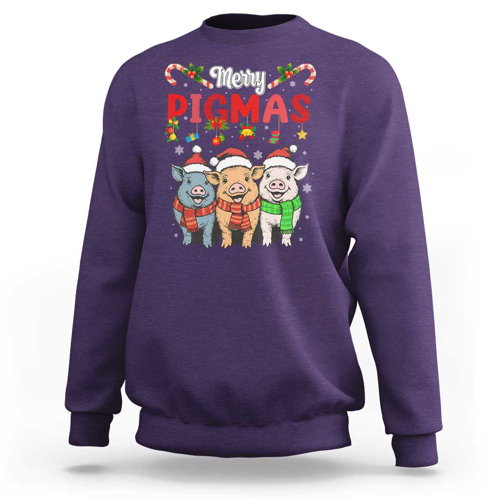 Funny Merry Pigmas Sweatshirt Christmas Pigs Farm Gift - Wonder Print Shop