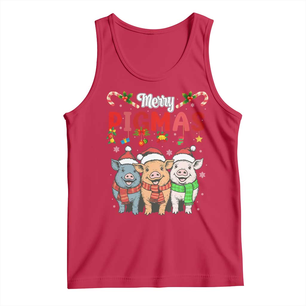 Funny Merry Pigmas Tank Top Christmas Pigs Farm Gift - Wonder Print Shop