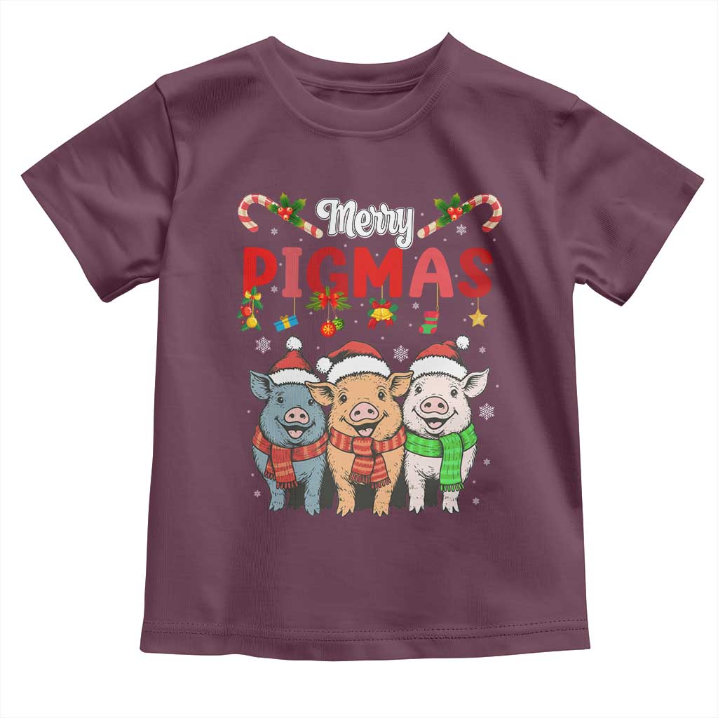 Funny Merry Pigmas Toddler T Shirt Christmas Pigs Farm Gift - Wonder Print Shop