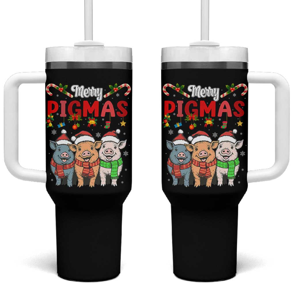 Funny Merry Pigmas Tumbler With Handle Christmas Pigs Farm Gift - Wonder Print Shop