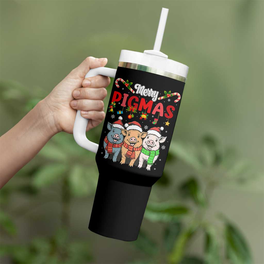 Funny Merry Pigmas Tumbler With Handle Christmas Pigs Farm Gift - Wonder Print Shop