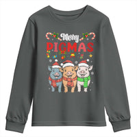 Funny Merry Pigmas Youth Sweatshirt Christmas Pigs Farm Gift - Wonder Print Shop