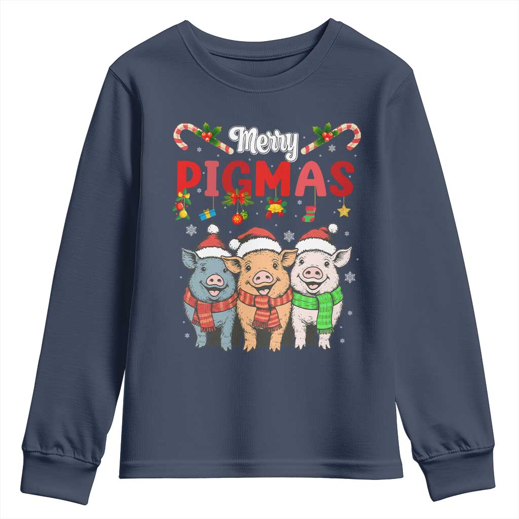 Funny Merry Pigmas Youth Sweatshirt Christmas Pigs Farm Gift - Wonder Print Shop