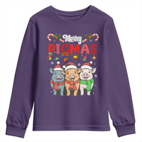 Funny Merry Pigmas Youth Sweatshirt Christmas Pigs Farm Gift - Wonder Print Shop