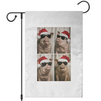 Cute Pig Christmas Selfie Garden Flag Funny Holiday Photobooth Gift - Wonder Print Shop