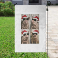 Cute Pig Christmas Selfie Garden Flag Funny Holiday Photobooth Gift - Wonder Print Shop