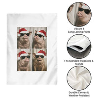 Cute Pig Christmas Selfie Garden Flag Funny Holiday Photobooth Gift - Wonder Print Shop
