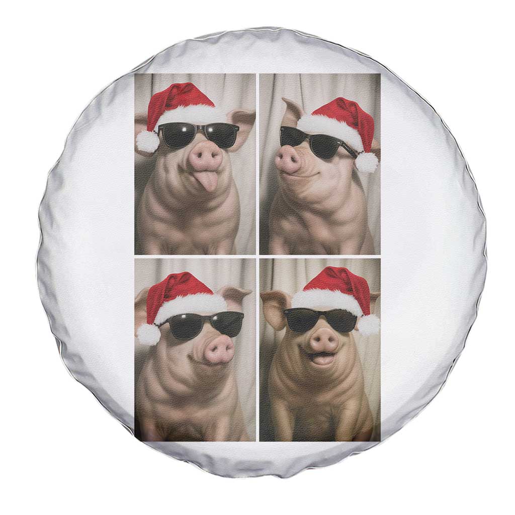 Cute Pig Christmas Selfie Spare Tire Cover Funny Holiday Photobooth Gift - Wonder Print Shop