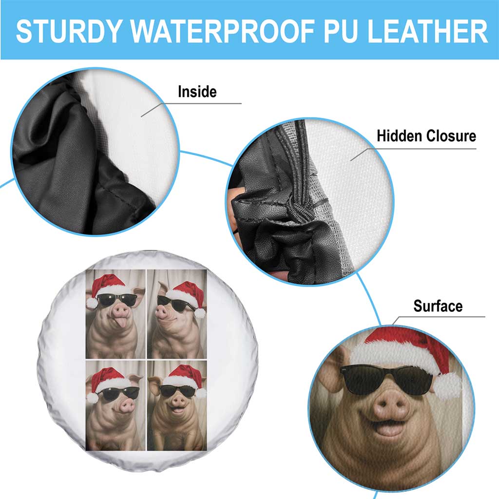 Cute Pig Christmas Selfie Spare Tire Cover Funny Holiday Photobooth Gift - Wonder Print Shop
