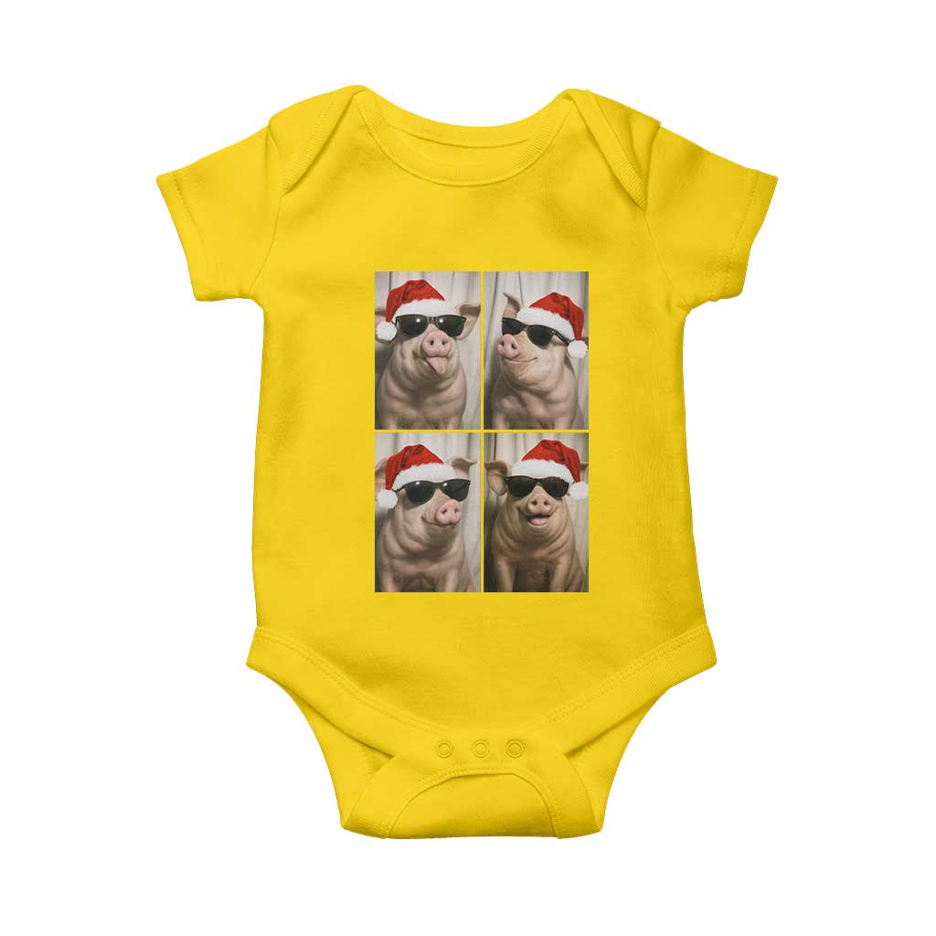 Cute Pig Christmas Selfie Baby Onesie Funny Holiday Photobooth Gift - Wonder Print Shop