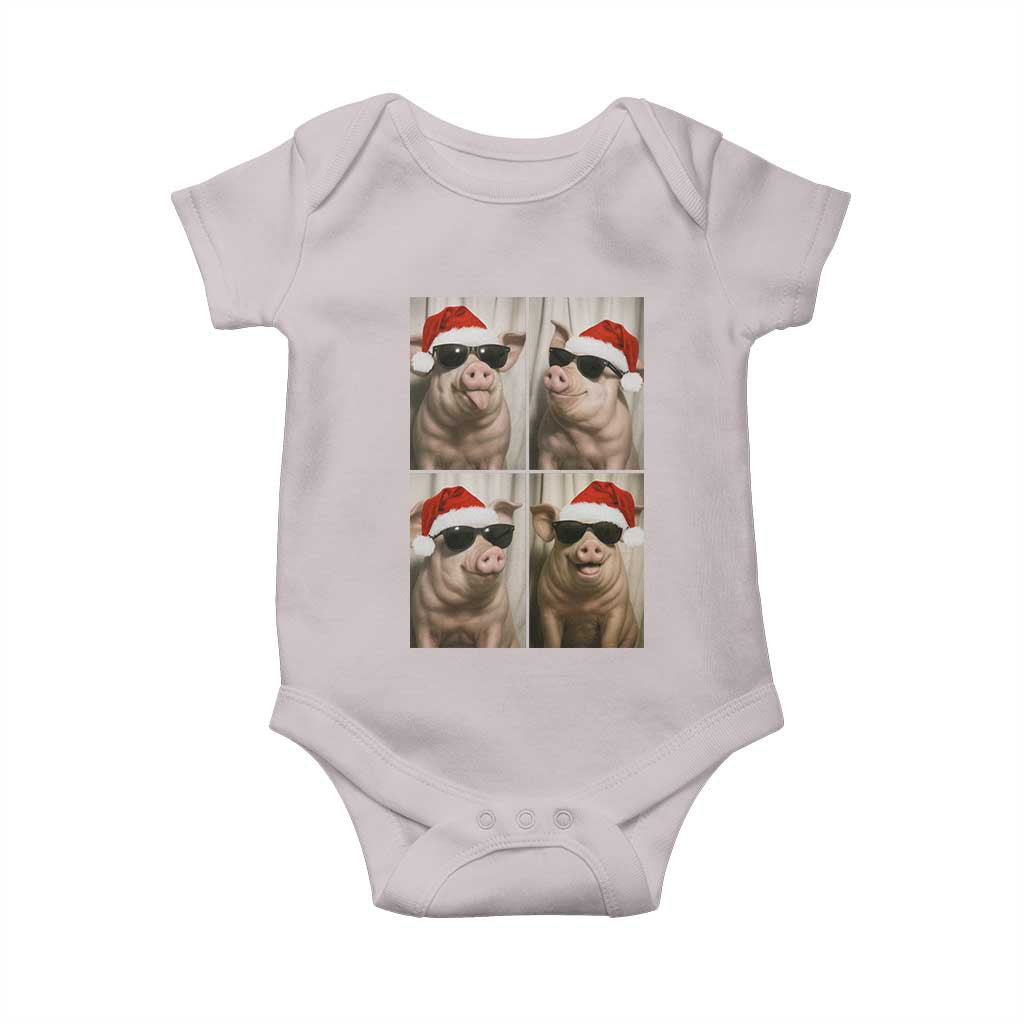 Cute Pig Christmas Selfie Baby Onesie Funny Holiday Photobooth Gift - Wonder Print Shop