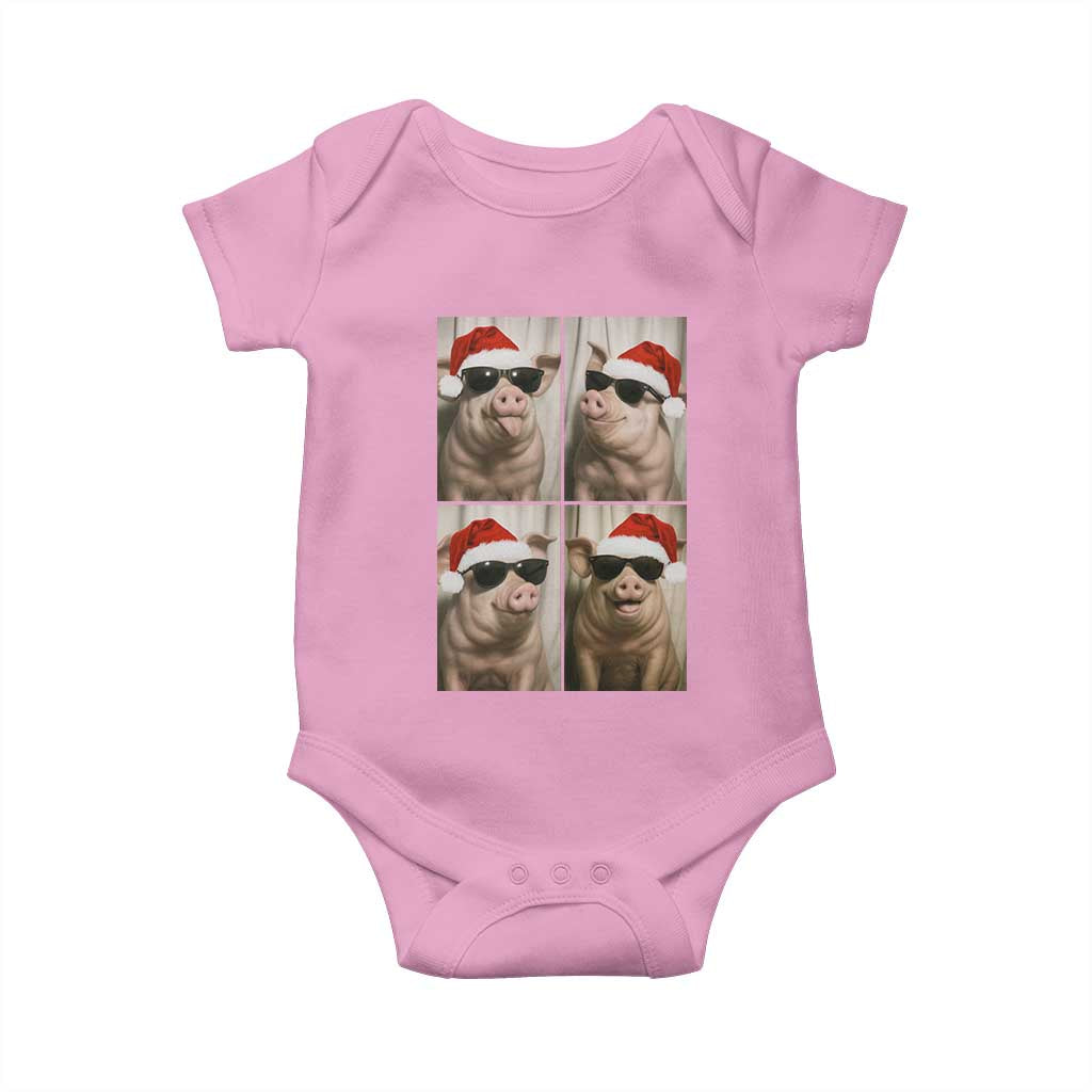 Cute Pig Christmas Selfie Baby Onesie Funny Holiday Photobooth Gift - Wonder Print Shop