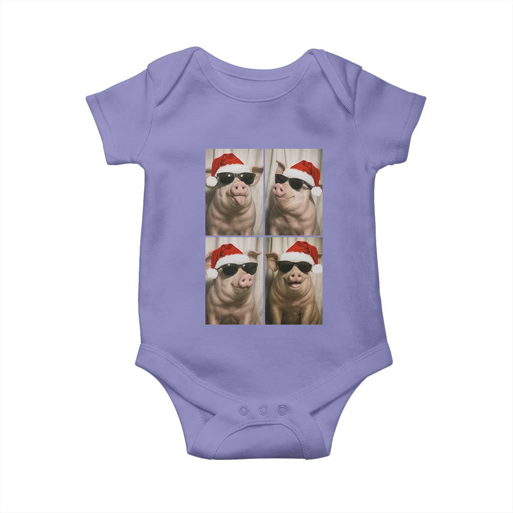 Cute Pig Christmas Selfie Baby Onesie Funny Holiday Photobooth Gift - Wonder Print Shop