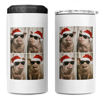 Cute Pig Christmas Selfie 4 in 1 Can Cooler Tumbler Funny Holiday Photobooth Gift - Wonder Print Shop