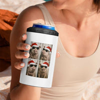 Cute Pig Christmas Selfie 4 in 1 Can Cooler Tumbler Funny Holiday Photobooth Gift - Wonder Print Shop