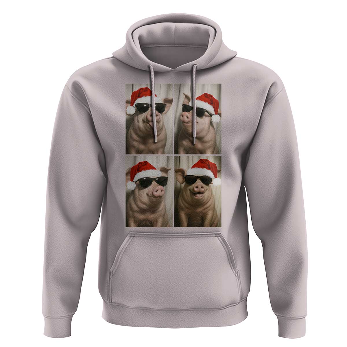 Cute Pig Christmas Selfie Hoodie Funny Holiday Photobooth Gift - Wonder Print Shop
