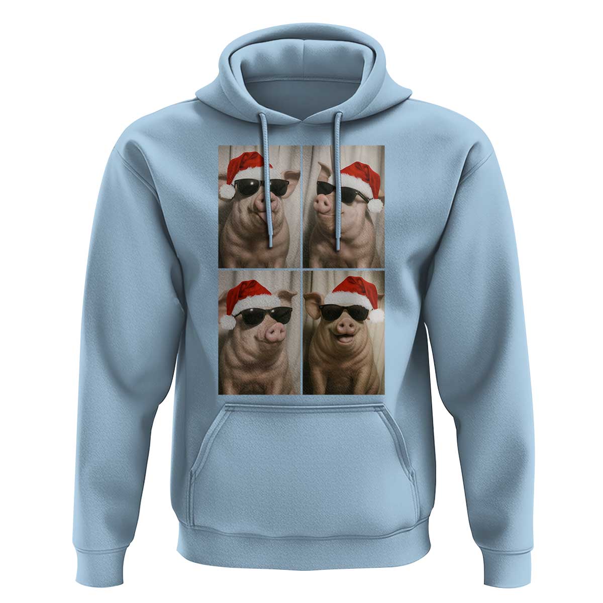 Cute Pig Christmas Selfie Hoodie Funny Holiday Photobooth Gift - Wonder Print Shop