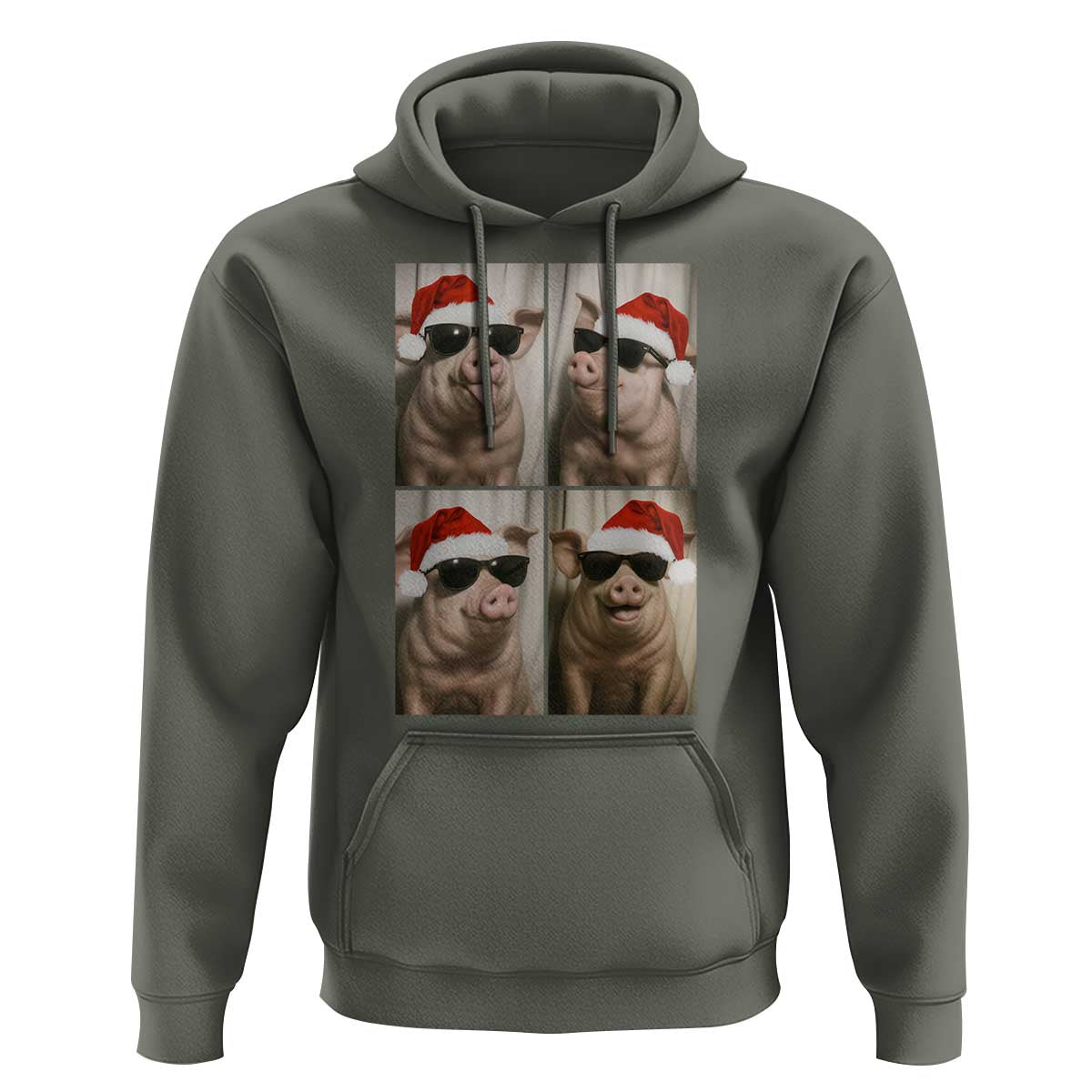 Cute Pig Christmas Selfie Hoodie Funny Holiday Photobooth Gift - Wonder Print Shop