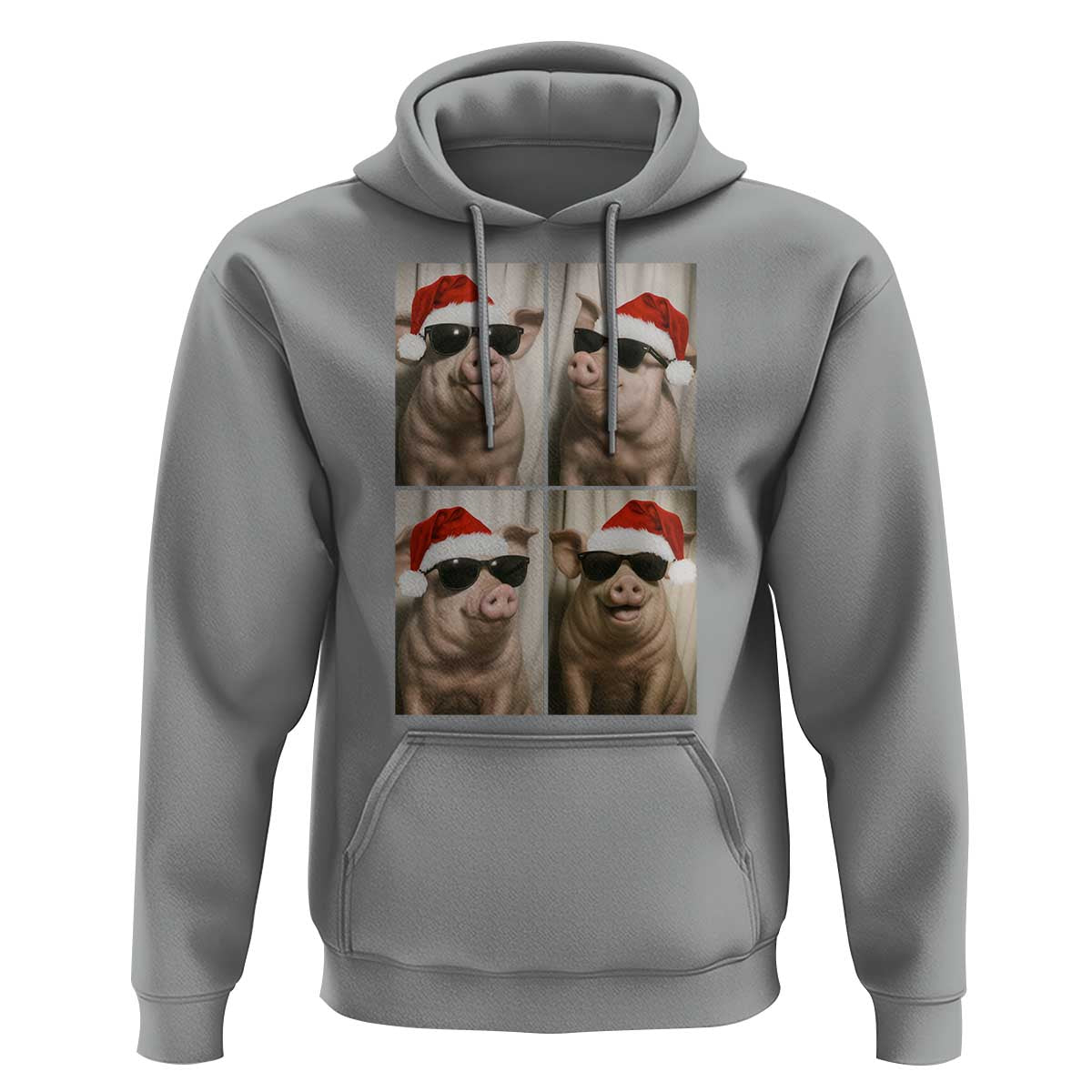 Cute Pig Christmas Selfie Hoodie Funny Holiday Photobooth Gift - Wonder Print Shop