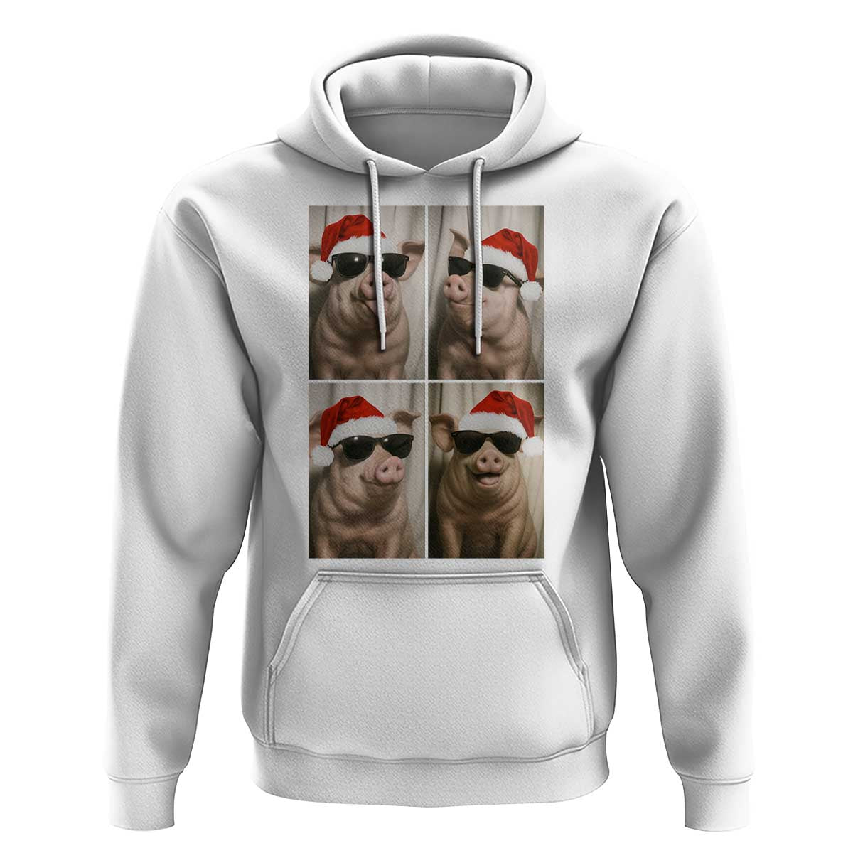 Cute Pig Christmas Selfie Hoodie Funny Holiday Photobooth Gift - Wonder Print Shop