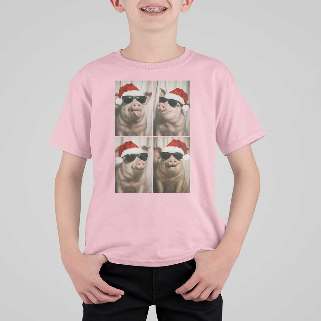 Cute Pig Christmas Selfie T Shirt For Kid Funny Holiday Photobooth Gift - Wonder Print Shop