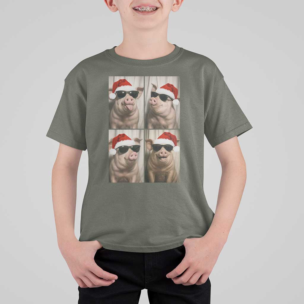 Cute Pig Christmas Selfie T Shirt For Kid Funny Holiday Photobooth Gift - Wonder Print Shop