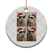Cute Pig Christmas Selfie Ceramic Ornament Funny Holiday Photobooth Gift - Wonder Print Shop