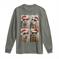 Cute Pig Christmas Selfie Long Sleeve Shirt Funny Holiday Photobooth Gift - Wonder Print Shop