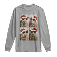 Cute Pig Christmas Selfie Long Sleeve Shirt Funny Holiday Photobooth Gift - Wonder Print Shop