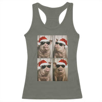 Cute Pig Christmas Selfie Racerback Tank Top Funny Holiday Photobooth Gift - Wonder Print Shop