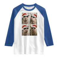 Cute Pig Christmas Selfie Raglan Shirt Funny Holiday Photobooth Gift - Wonder Print Shop