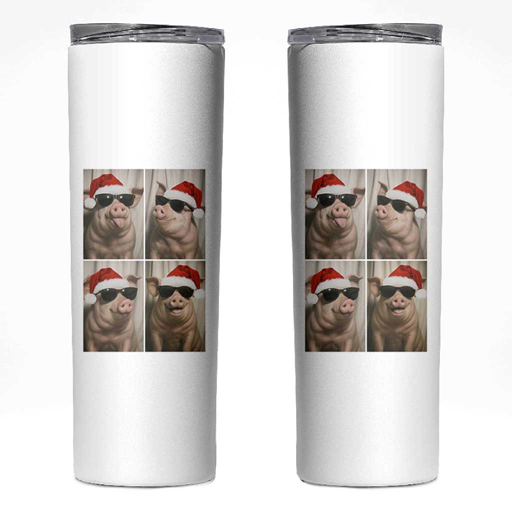 Cute Pig Christmas Selfie Skinny Tumbler Funny Holiday Photobooth Gift - Wonder Print Shop