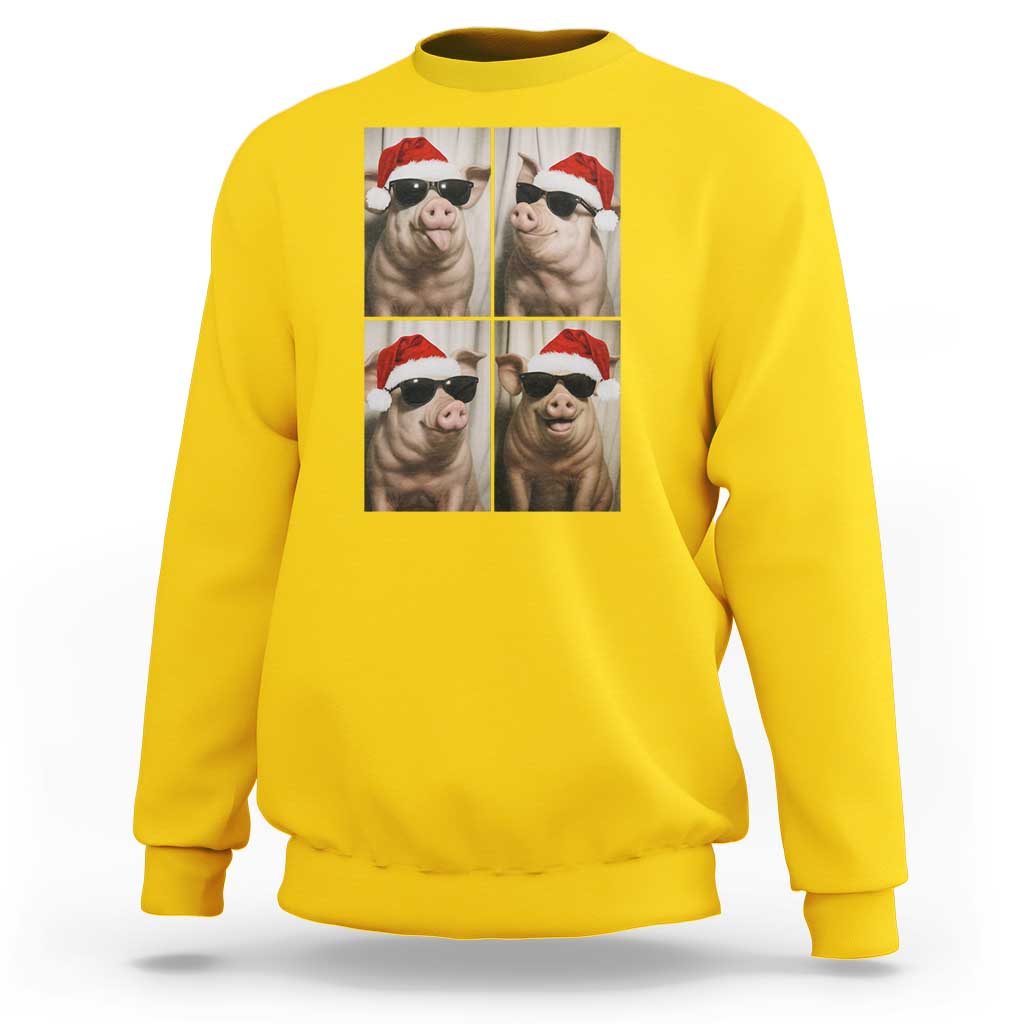Cute Pig Christmas Selfie Sweatshirt Funny Holiday Photobooth Gift - Wonder Print Shop