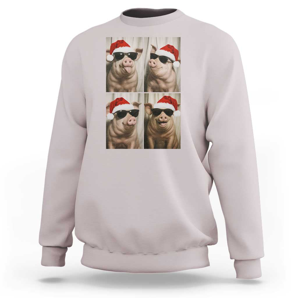 Cute Pig Christmas Selfie Sweatshirt Funny Holiday Photobooth Gift - Wonder Print Shop