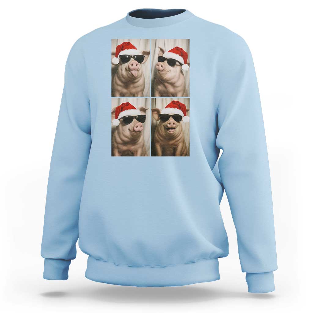 Cute Pig Christmas Selfie Sweatshirt Funny Holiday Photobooth Gift - Wonder Print Shop