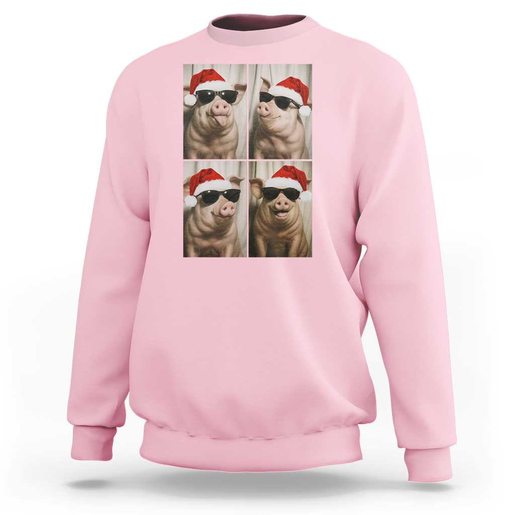 Cute Pig Christmas Selfie Sweatshirt Funny Holiday Photobooth Gift - Wonder Print Shop
