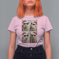 Cute Pig Christmas Selfie T Shirt For Women Funny Holiday Photobooth Gift - Wonder Print Shop