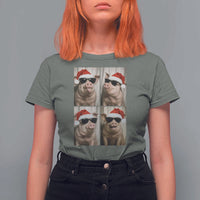 Cute Pig Christmas Selfie T Shirt For Women Funny Holiday Photobooth Gift - Wonder Print Shop