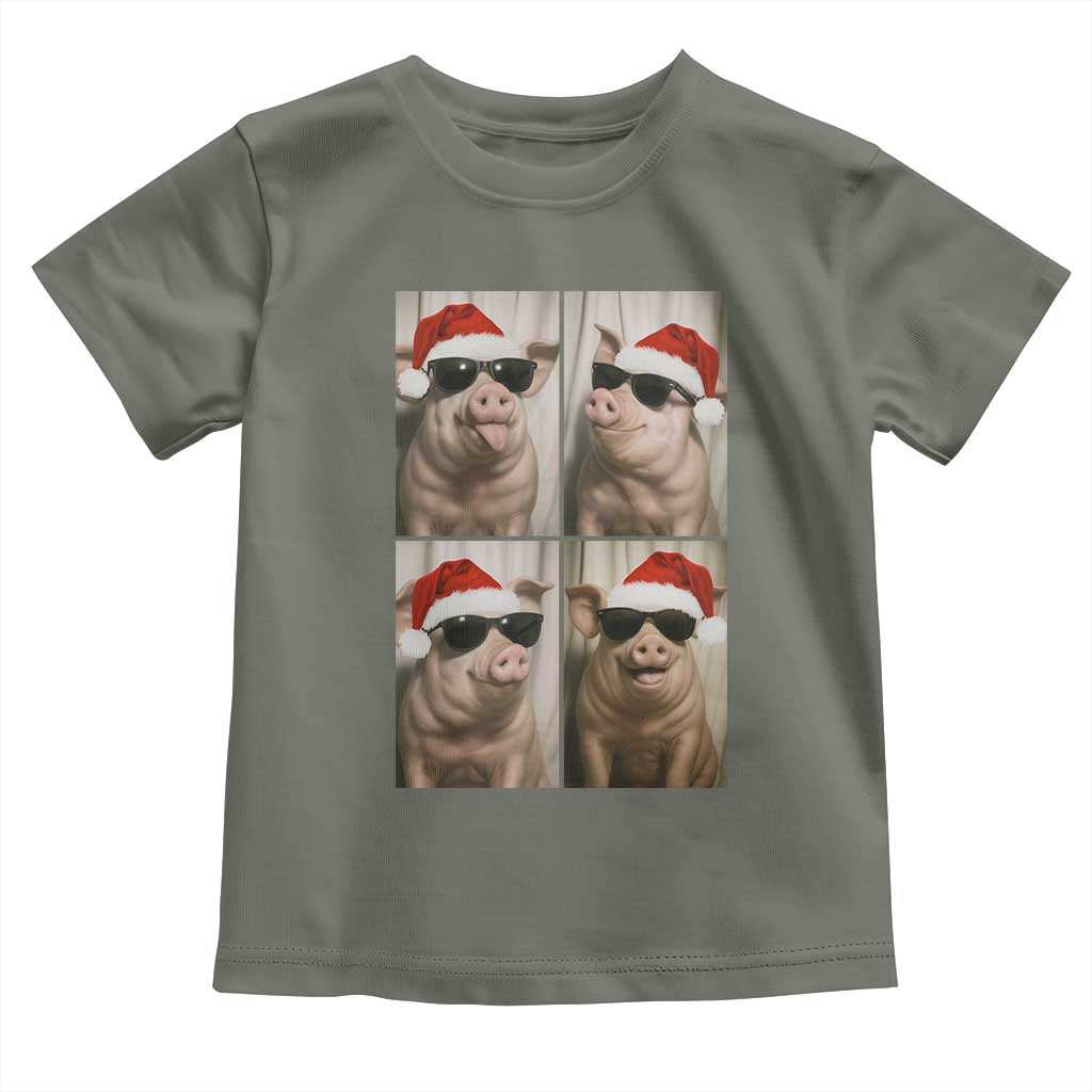 Cute Pig Christmas Selfie Toddler T Shirt Funny Holiday Photobooth Gift - Wonder Print Shop