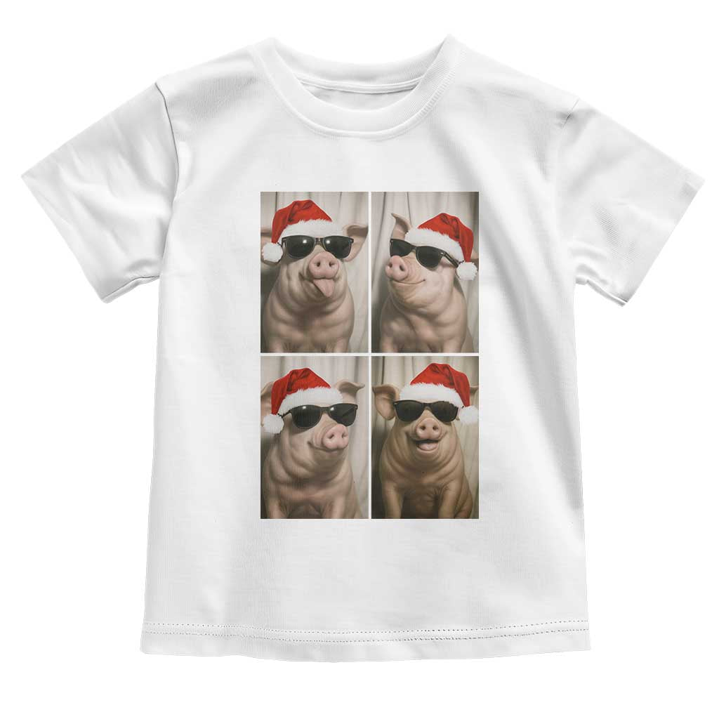 Cute Pig Christmas Selfie Toddler T Shirt Funny Holiday Photobooth Gift - Wonder Print Shop
