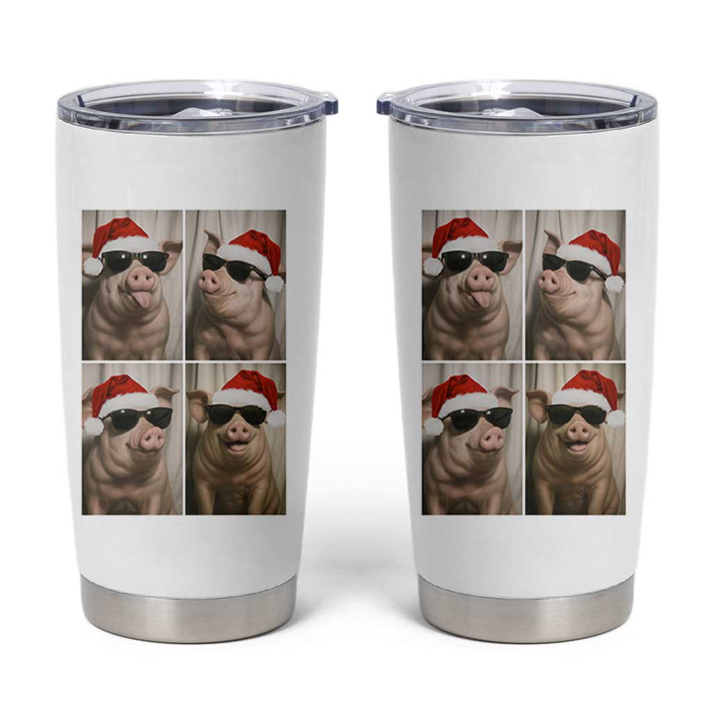 Cute Pig Christmas Selfie Tumbler Cup Funny Holiday Photobooth Gift - Wonder Print Shop