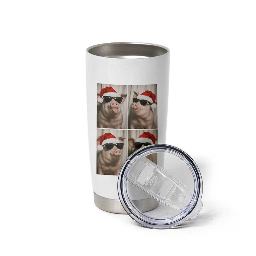 Cute Pig Christmas Selfie Tumbler Cup Funny Holiday Photobooth Gift - Wonder Print Shop