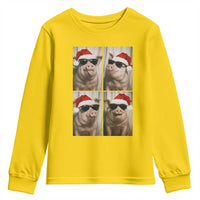 Cute Pig Christmas Selfie Youth Sweatshirt Funny Holiday Photobooth Gift - Wonder Print Shop