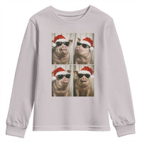 Cute Pig Christmas Selfie Youth Sweatshirt Funny Holiday Photobooth Gift - Wonder Print Shop