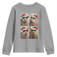 Cute Pig Christmas Selfie Youth Sweatshirt Funny Holiday Photobooth Gift - Wonder Print Shop