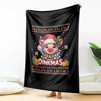 Funny Merry Oinkmas Throw Blanket Pig Lover Ugly Christmas Gift - Wonder Print Shop
