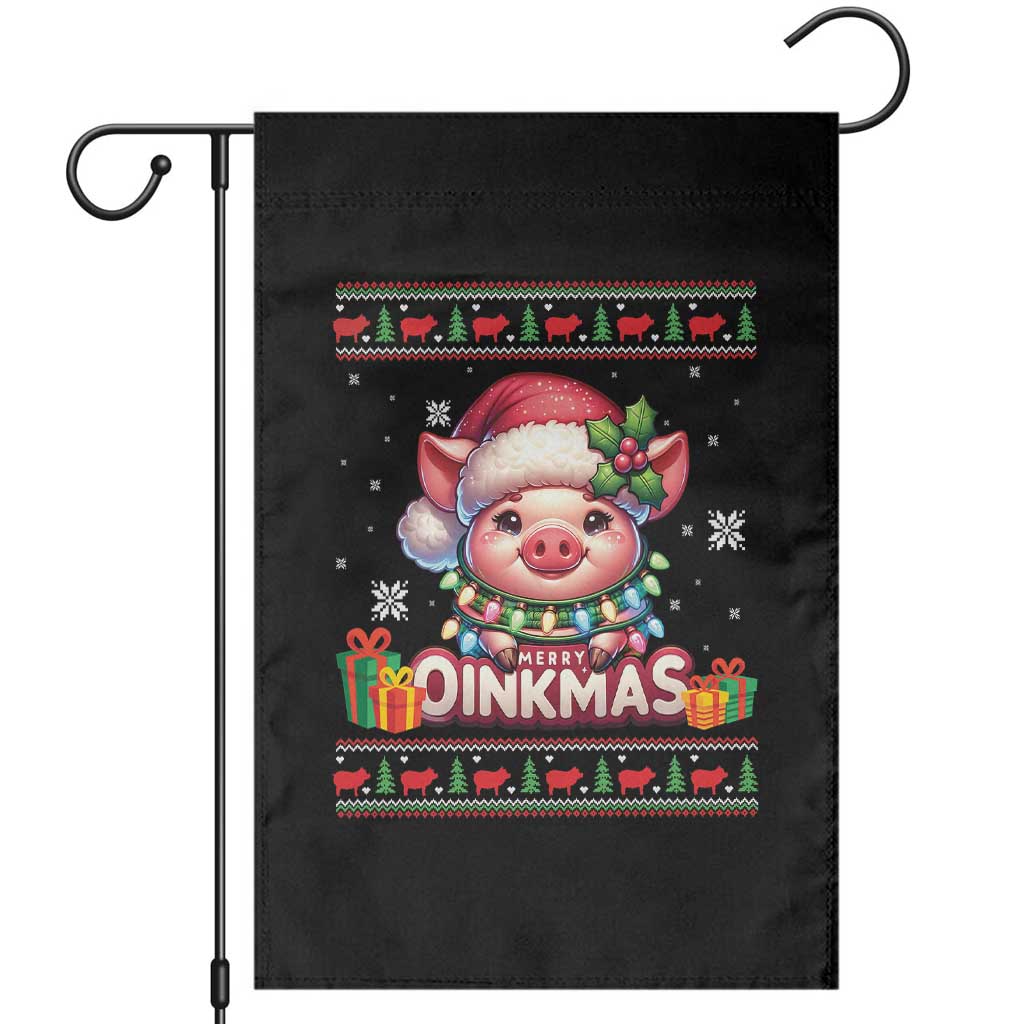 Funny Merry Oinkmas Garden Flag Pig Lover Ugly Christmas Gift - Wonder Print Shop