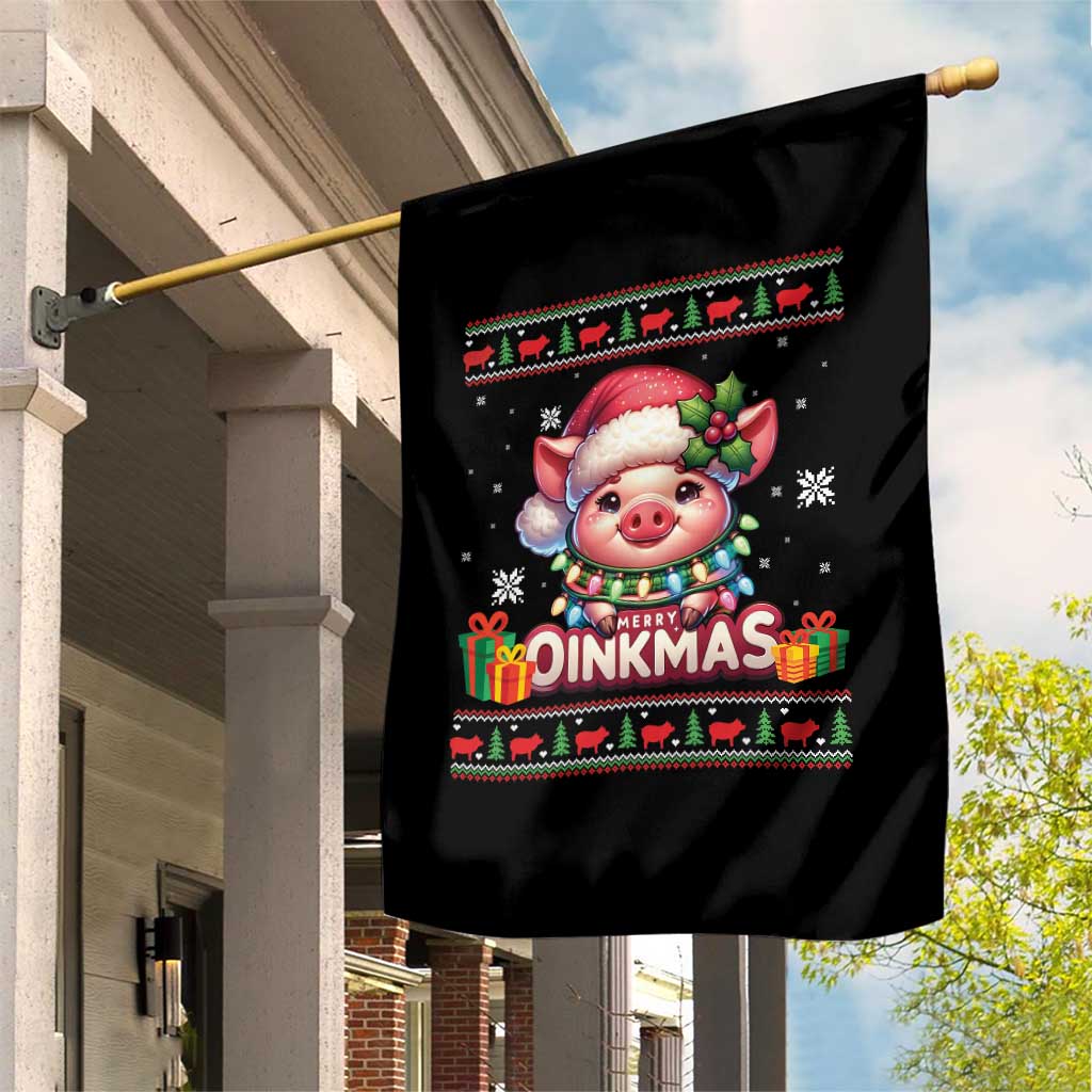 Funny Merry Oinkmas Garden Flag Pig Lover Ugly Christmas Gift - Wonder Print Shop