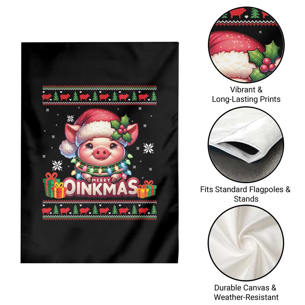 Funny Merry Oinkmas Garden Flag Pig Lover Ugly Christmas Gift - Wonder Print Shop