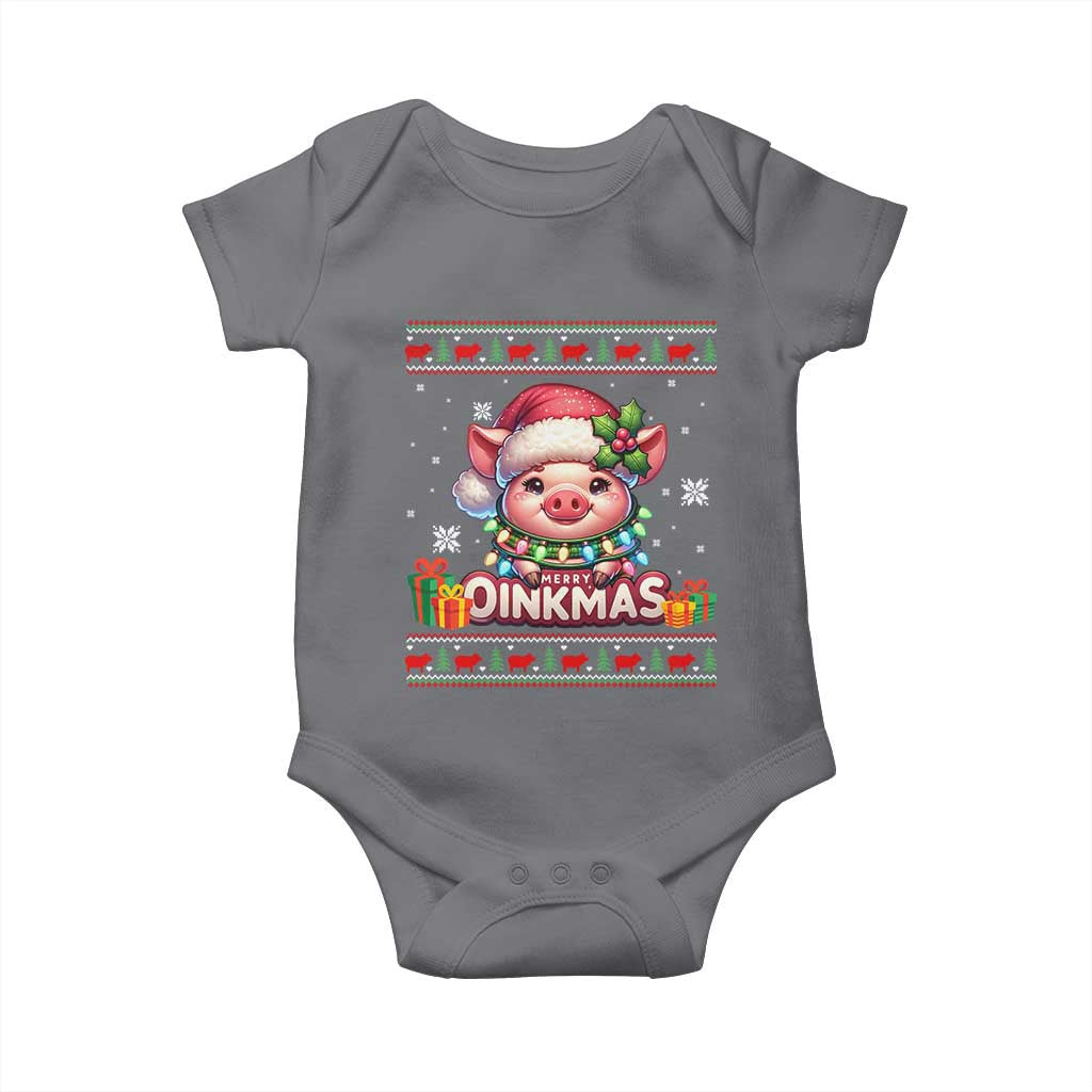 Funny Merry Oinkmas Baby Onesie Pig Lover Ugly Christmas Gift - Wonder Print Shop